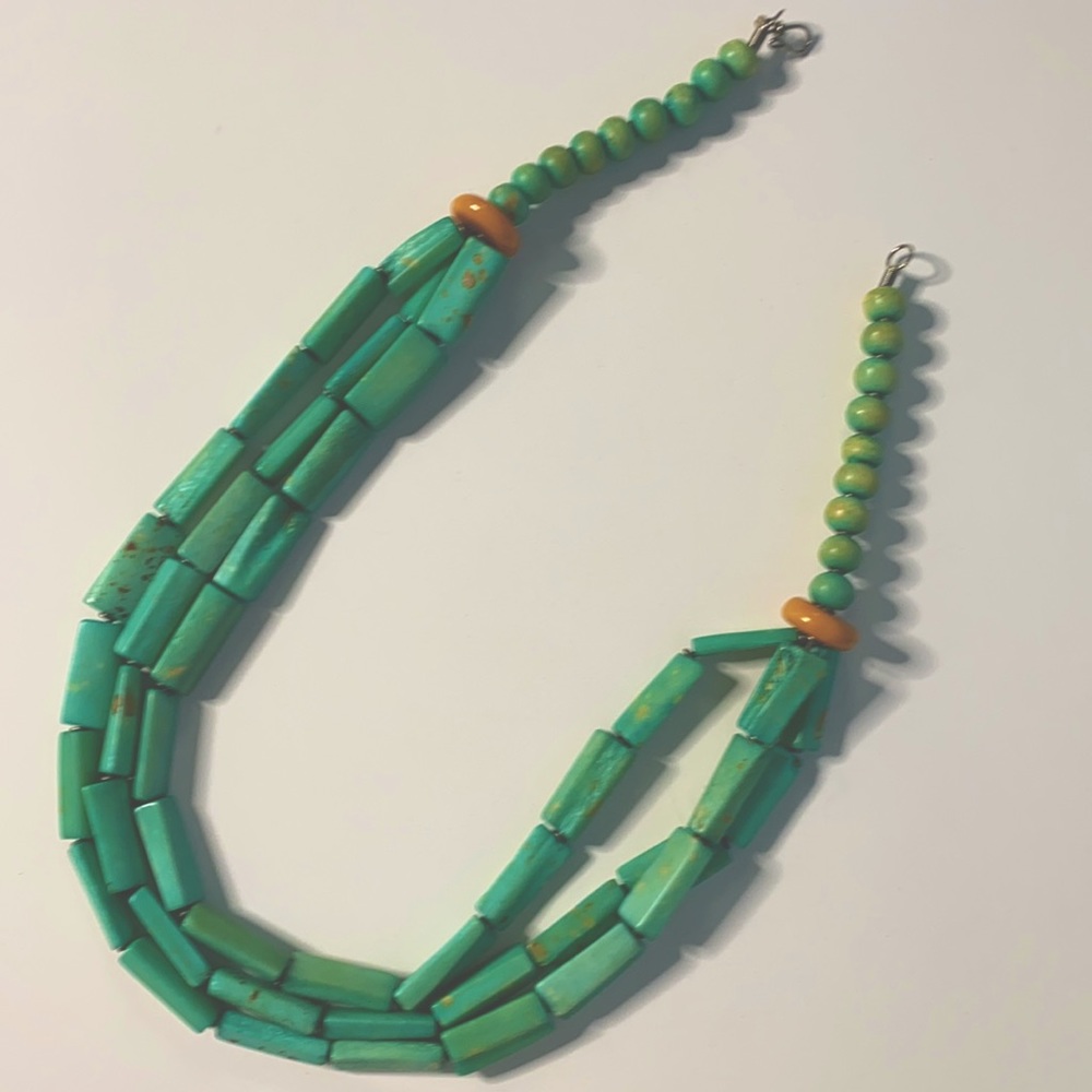 Turquoise resin statement necklace